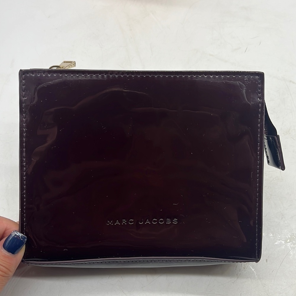 Marc Jacobs Maroon Dark Red Make Up Cosmetic Bag SM4224